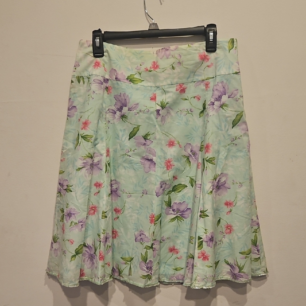 Jones New York Pastel Floral A-Line Skirt
